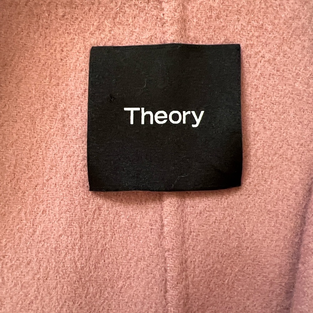 Theory Easy One Button Winsome 2 Cashmere Wool Overcoat in Dark Rose Size L - Picture 2 of 7